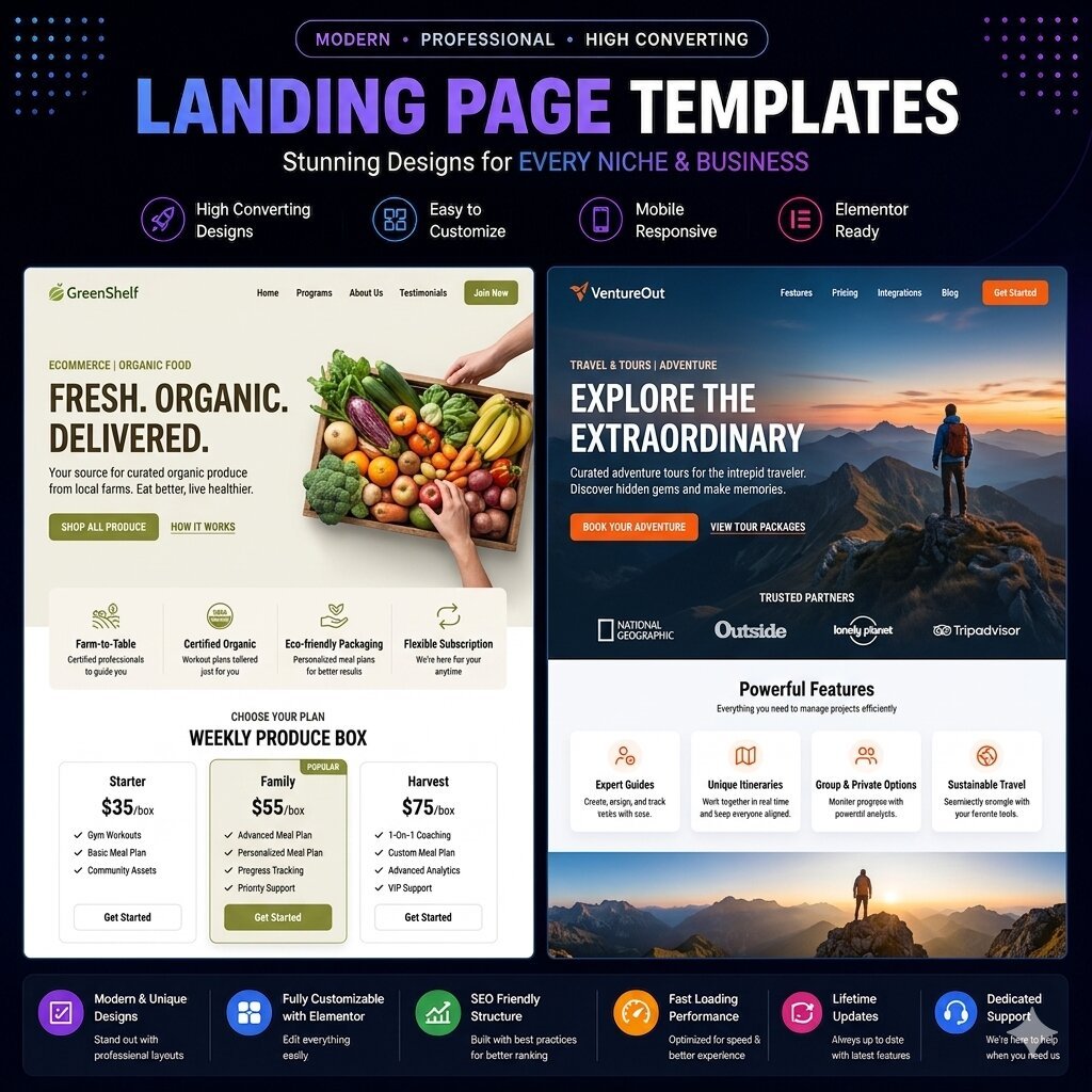 2 more landing page design templates 2 landing page design templates
