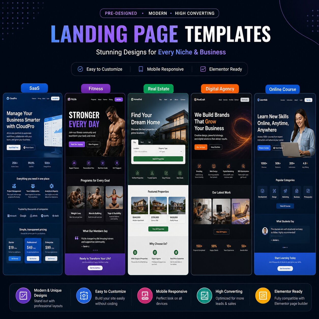 5 landing page design templates