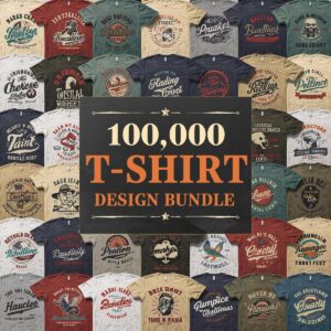 100K Vintage & Retro T-Shirt Designs for Print & Merch