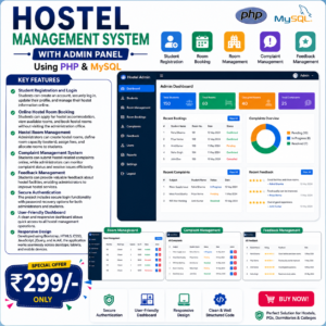 Hostel Management System with Admin Panel using PHP & MySQL