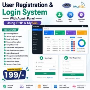 User Registration & Login System with Admin Panel using PHP & MySQL